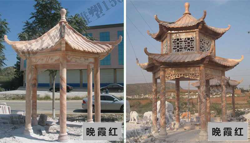 中式大理石涼亭，石雕涼亭廠家，石雕景觀涼亭定制