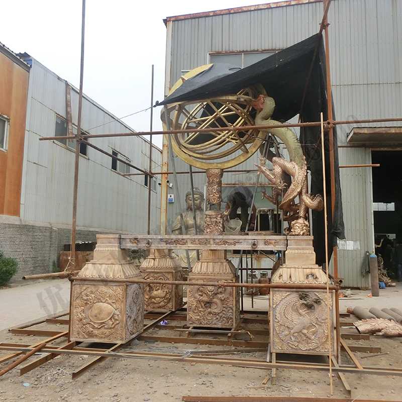 渾天地動(dòng)儀，銅地震儀雕塑，銅地動(dòng)儀景觀