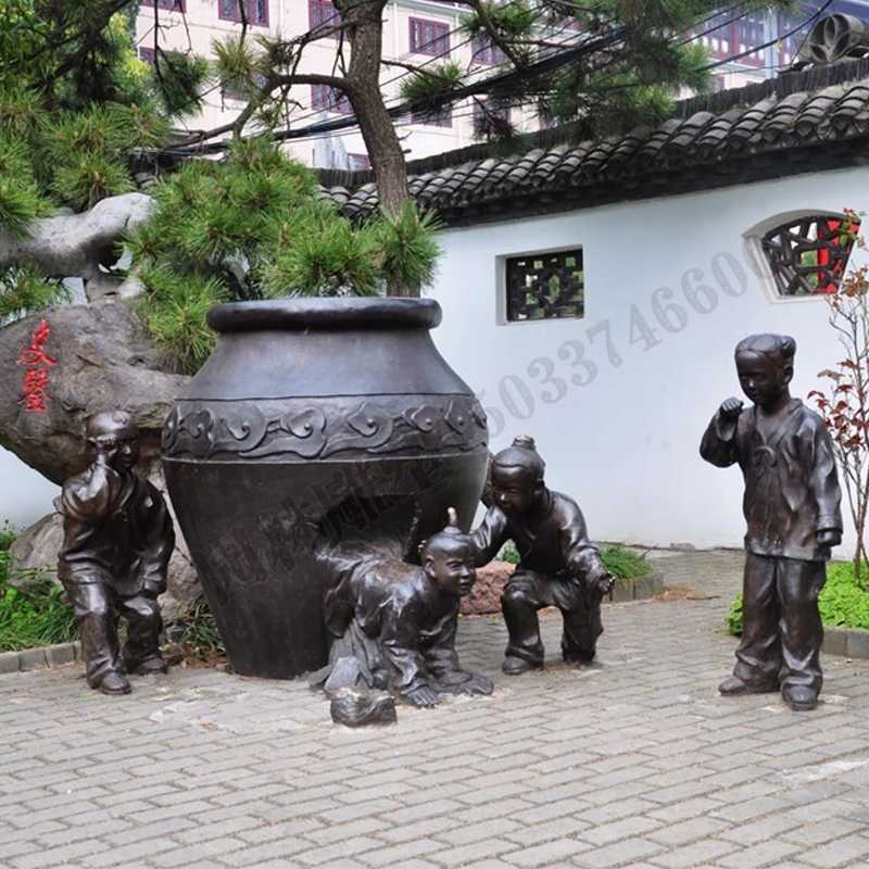 銅小孩雕塑，兒童銅雕塑