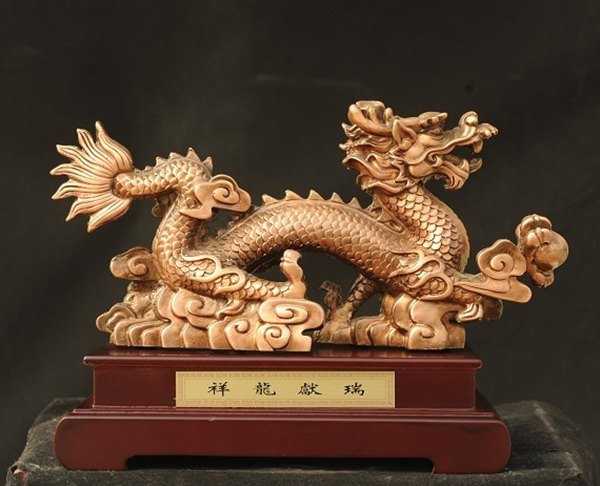 景觀雕塑定制，銅龍擺件
